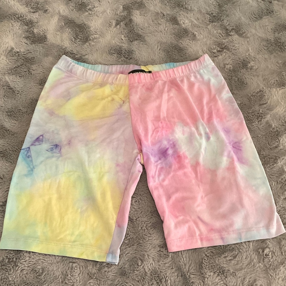 Kids Tie-Dye Pastel Shorts - Pink & Yellow
